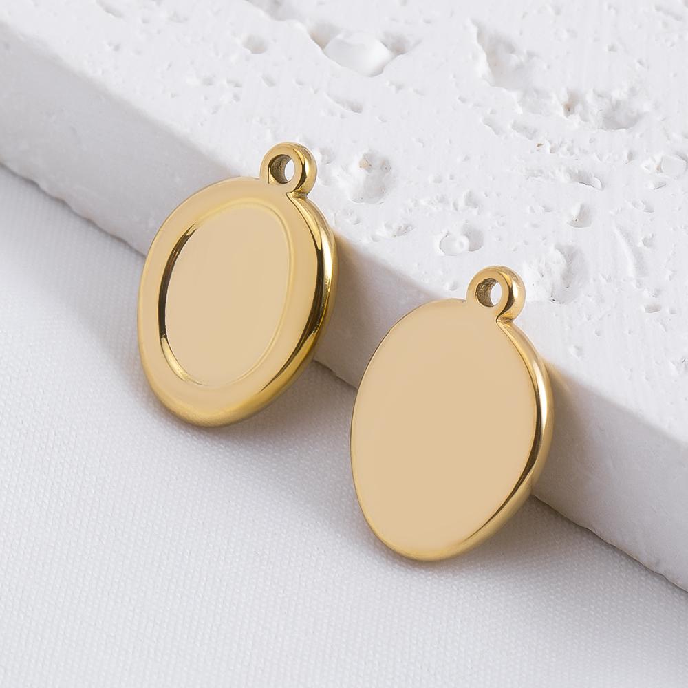 5 pièces Acier Inoxydable 18K Cadres Lune Ovale Bezels Vides Base Pendentif Cœur Géométrique Charme Boucle d'Oreille Fabrication de Bijoux