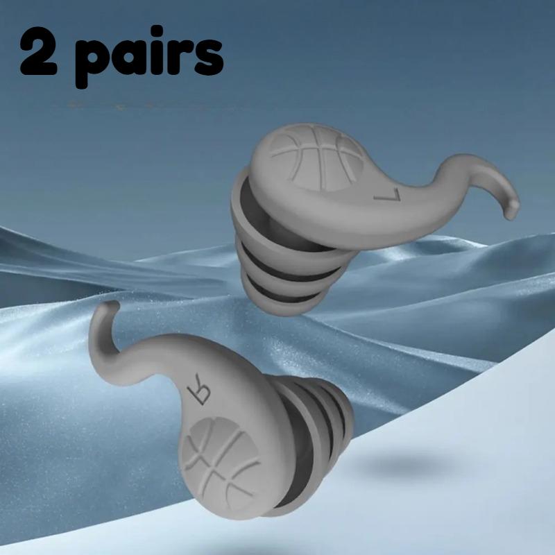 1/2 Pairs Professional Waterproof Swimming Earplugs, Reusable Silicone for Pool & Sleep, Super Soft Noise Reduction for Travel