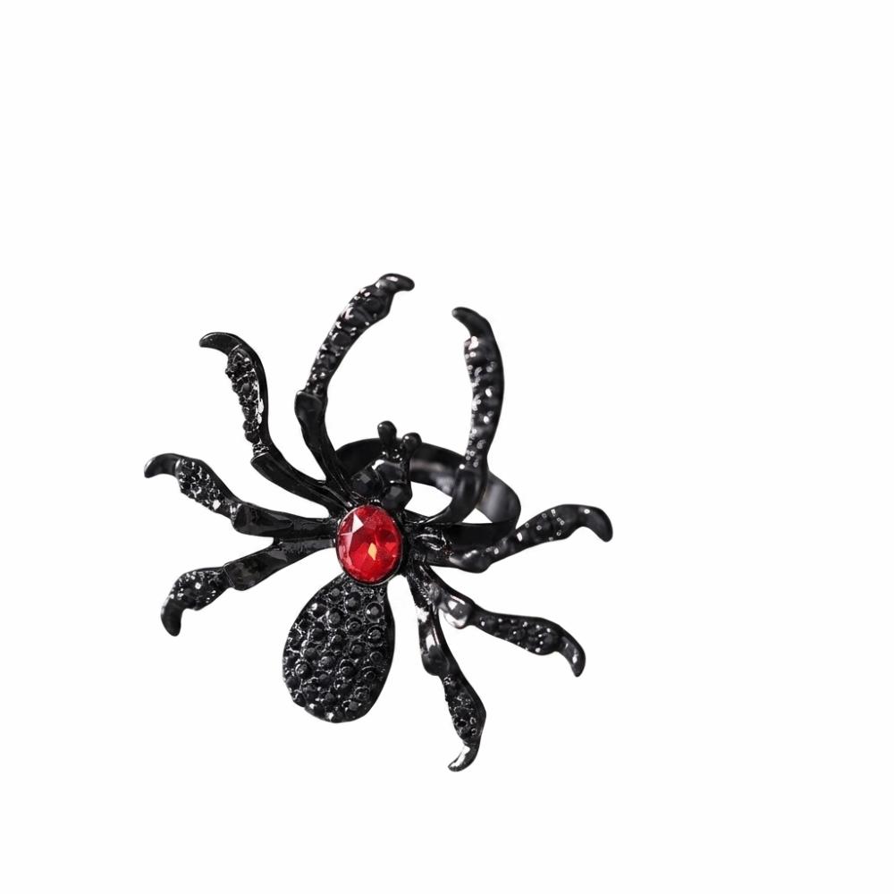 Insects Open Ring Rhinestone Finger Ring Fashion Spider Ring Party Style A