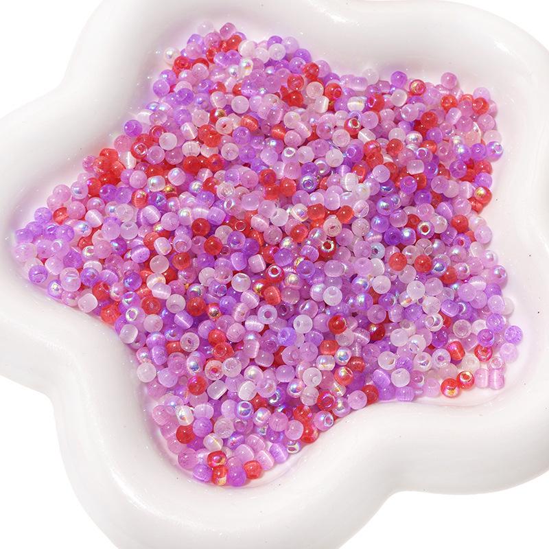 10g Aurora Cat Eye Glass Seed Beads: High-Quality DIY Beading Accessories for Handmade Bracelets