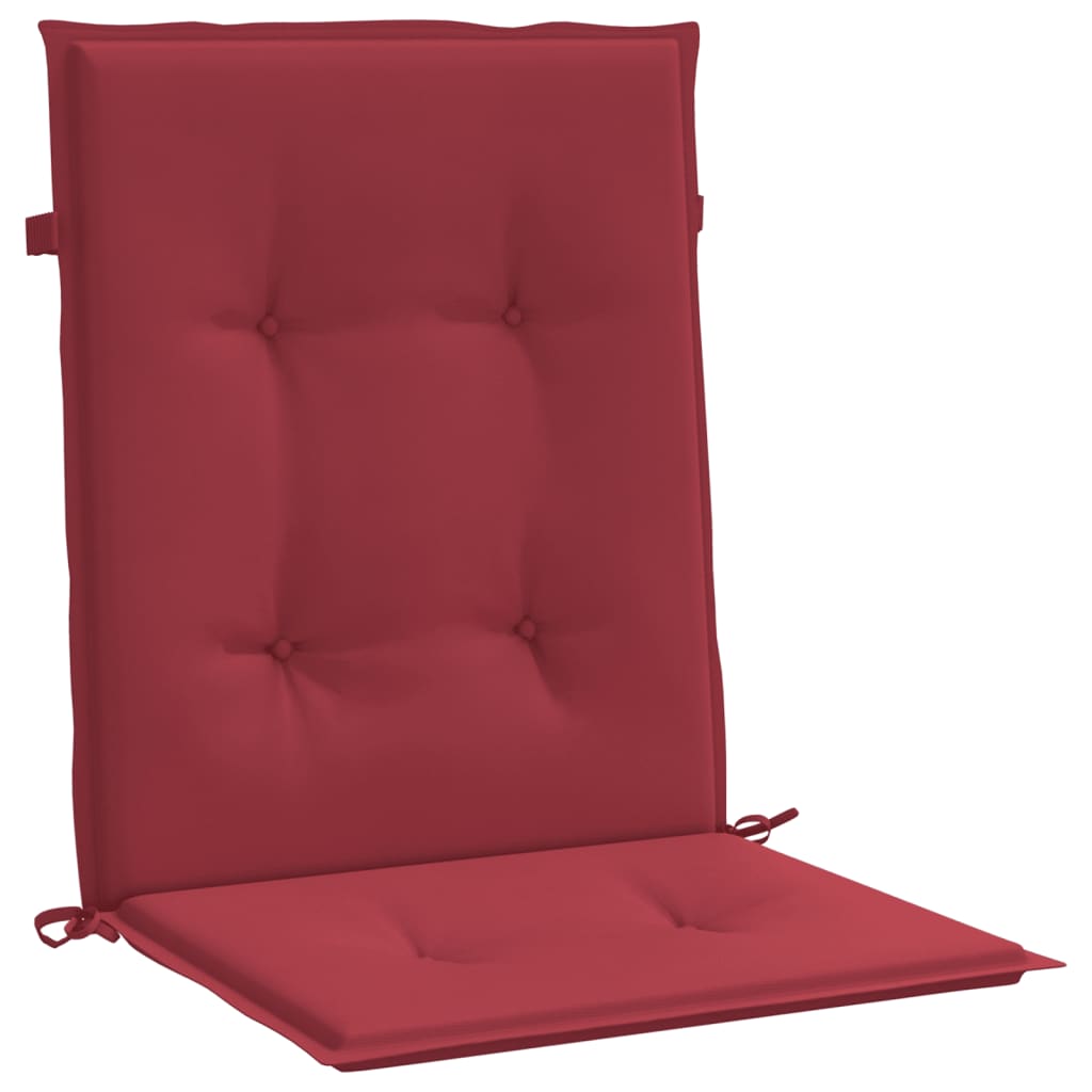 Low Back Garden Chair Cushions 2 pcs Burgundy 100 x 50 x 3 cm