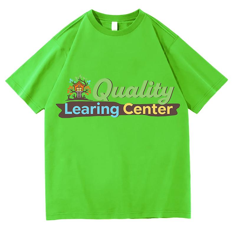 

Quality Learning Center Print T-shirt Unisex Streetwear Short Sleeve Pure Cotton Loose Female Tshirts Casual Graphic TShirt Tops 4XL