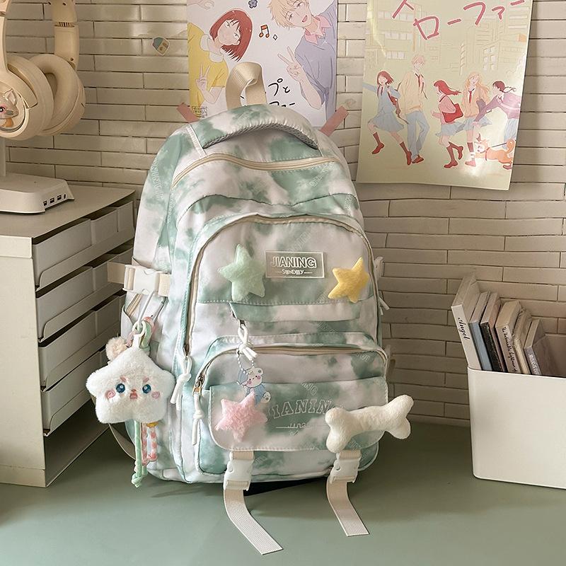New High-value Personalized Graffiti Tie-dye Backpack, Lightweight and Large-capacity Backpack for Junior High School Students