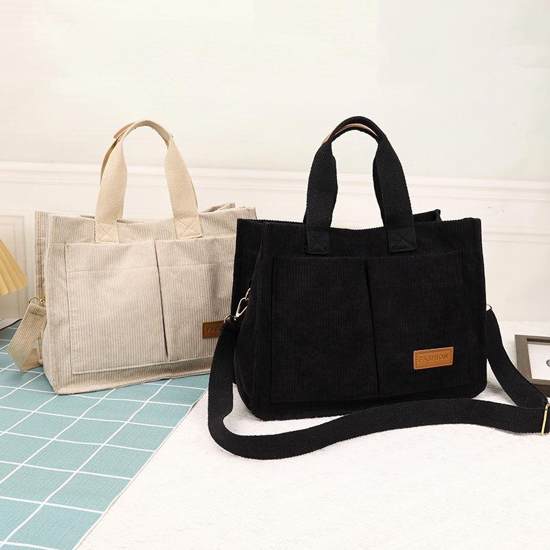 Simple Casual Velvet Handbag Women's 2 New Large-capacity Commuter Shoulder Messenger Bag Women's Tote Bag