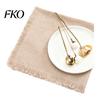 Natural Feel Napkins Boho Linen Napkin, 18 Inch Washable Fringed Fabric Rustic Farmhouse Style Napkin for Dining Table Home Wedding Bridal Shower Soft