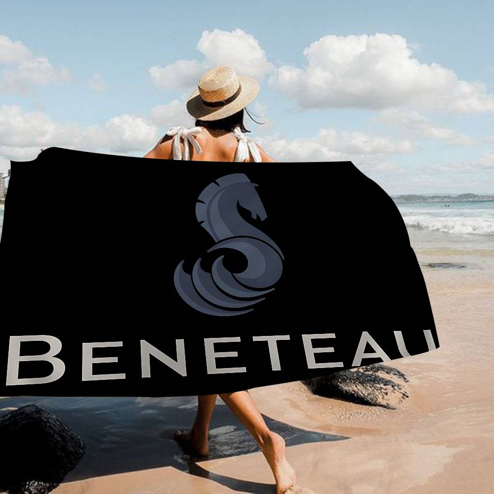 B-BENETEAU Logo Microfiber Printed Beach Towel Mountain Climbing Yoga Beach Swimming Running Absorbent Soft Towel