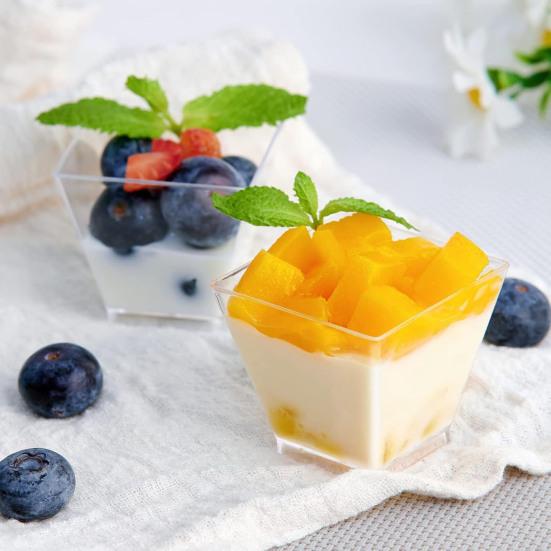 10Pcs Disposable Plastic Mousse Cup Cups for Parties Clear Pudding Dessert Weddings And Catering Events Small