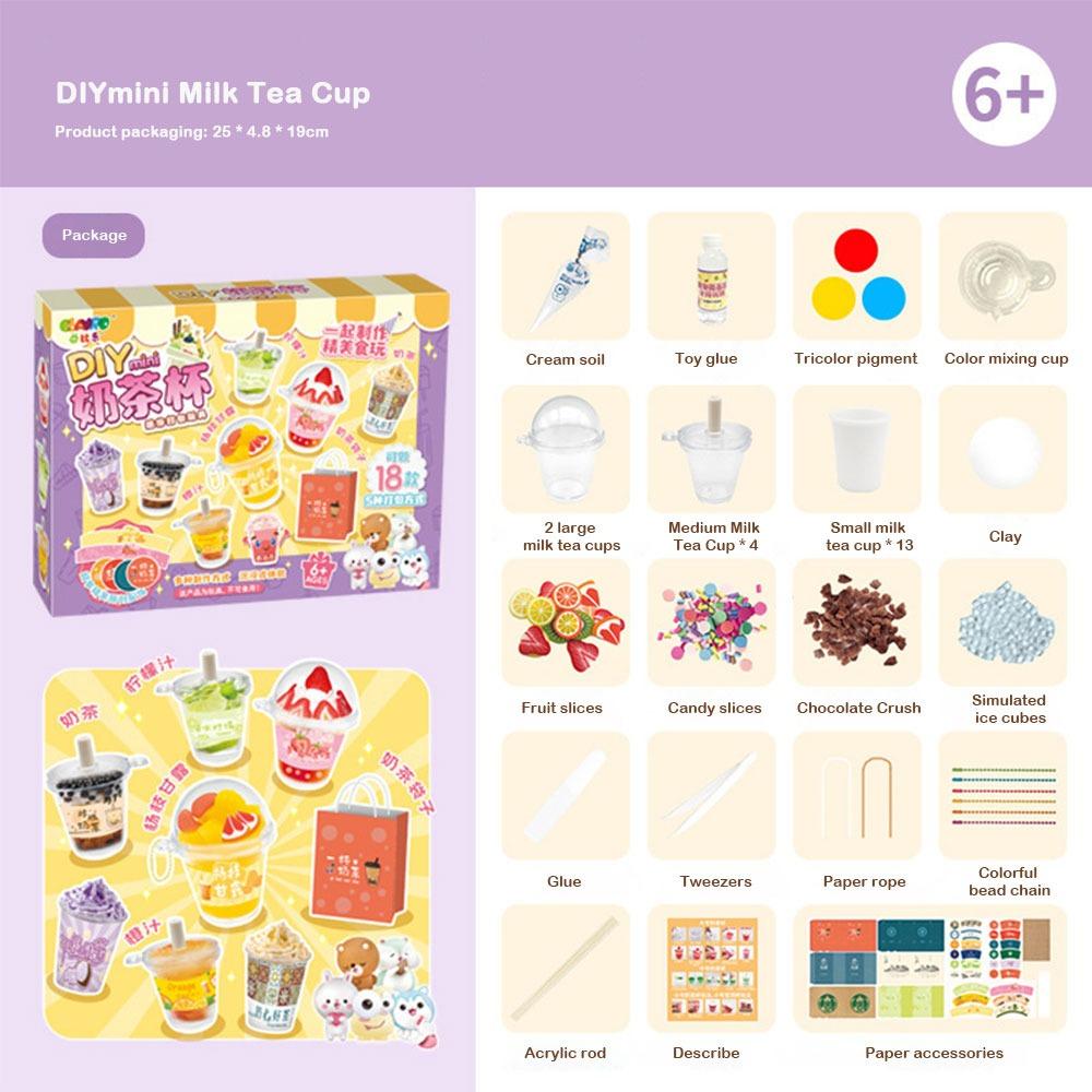 Colorful Stress Relieve Toys Set Bubble Tea Charm DIY Material Package Set Toy Accessories DIY Toy
