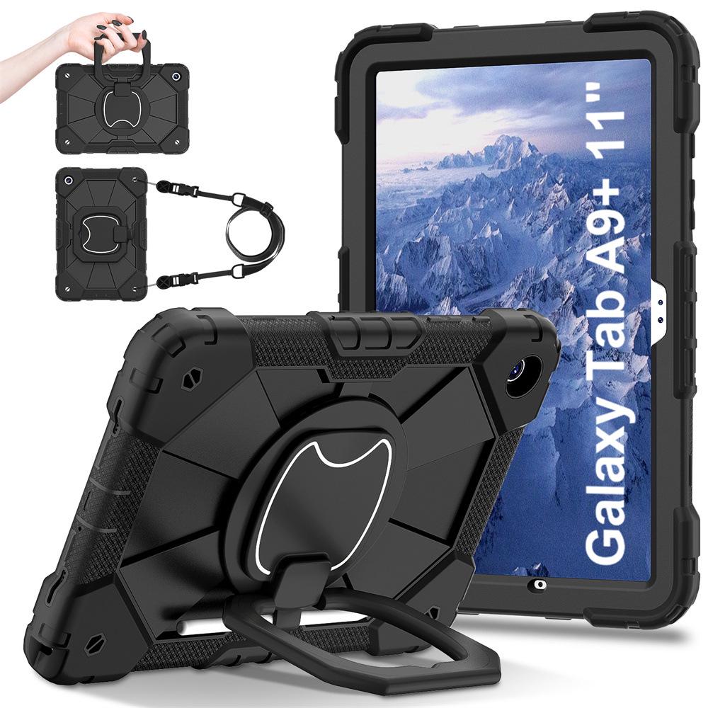 Samsung Galaxy A9/A9 Plus Anti-Drop Tablet Case with 360° Rotating Stand, Wristband, and Shoulder Strap