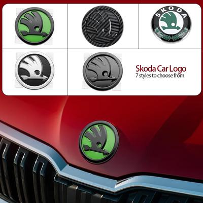 3D ABS 80/90mm Car Front Grille Trunk Logo Sticker For Octavia 2 3 A5 A7 Kodiaq Fabia Rapid 3 Karoq Superb VRS Accessories