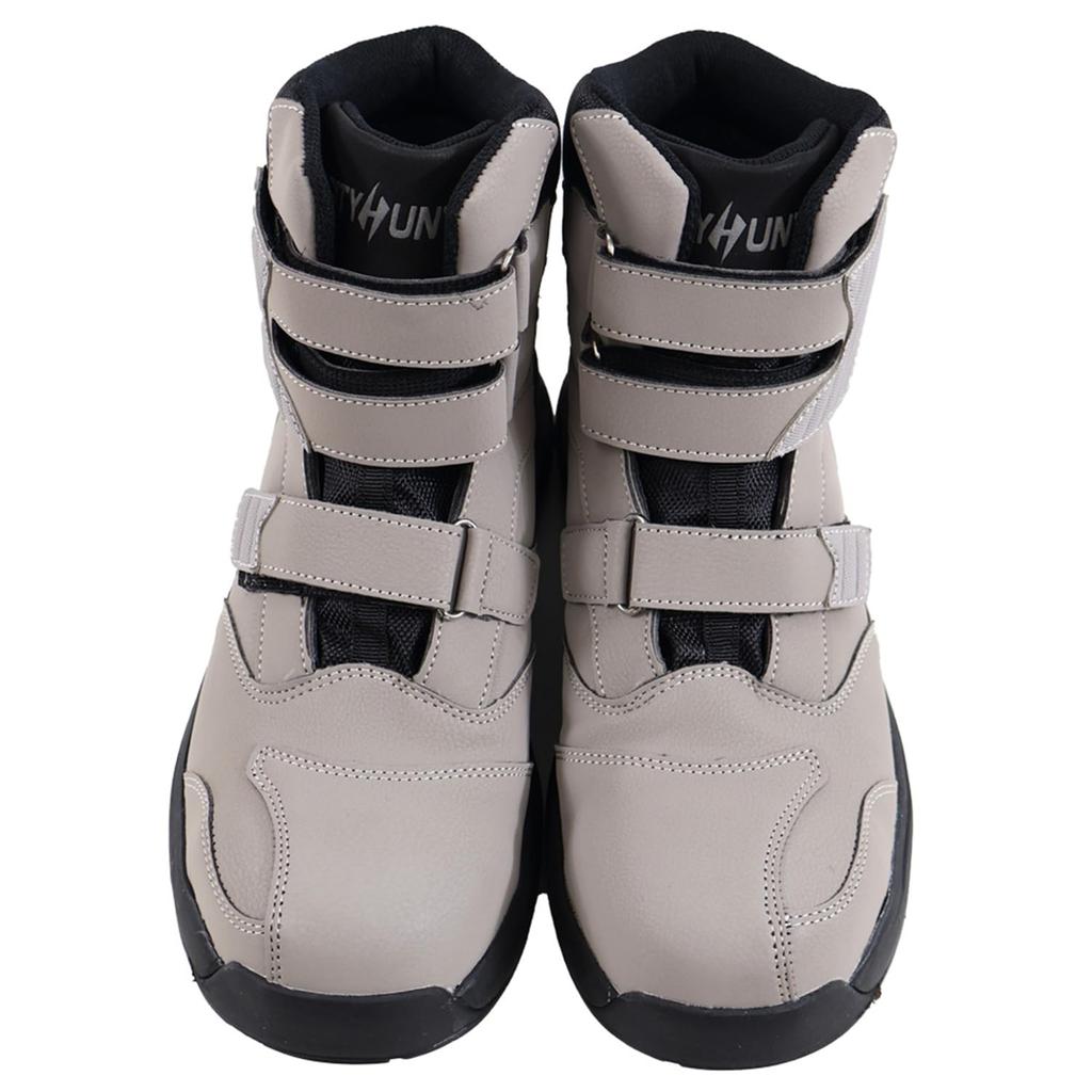 Fukuyama Rubber City Hunter #800 Work Shoes, Steel Toe Cap, 360-Degree Grip, Oil-Resistant, Slip-Resistant, Gray, Size 25.5 Cm