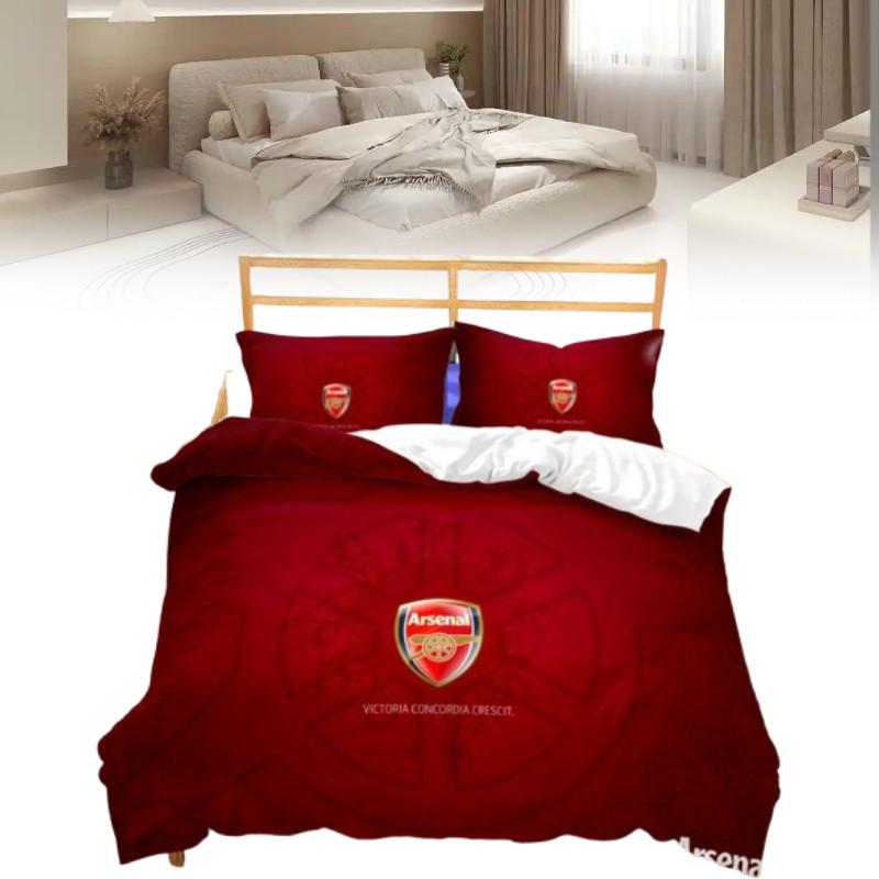Arsenal Pattern Digital Print Bedding Set With Active Dyeing For Bed Kids Bedroom Decor