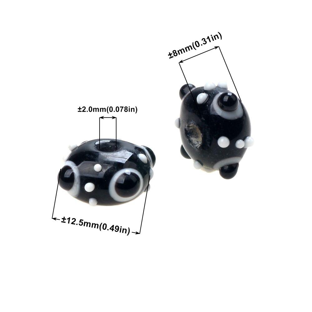 Black Color Series 2/4/6PCS/LOT Mixed Style Handmade Lampwork Glass Beads For Crafts Charm Bracelets/Earring DIY Jewelry Making