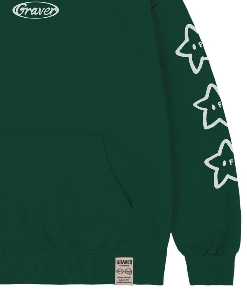 [Unisex] Star Circle Logo Hoodie_Green