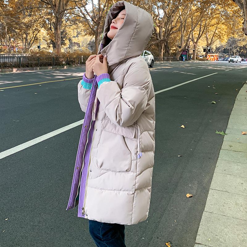 

Зимняя женская свободная хлопковая одежда больших размеров, хлопковая куртка средней длины, утолщенная куртка в гонконгском стиле 2XL