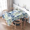 Modern Floral Tablecloth DecorationBlue White Green Leaves Flowers Printed Polyester Dining Room Decorative Blanket For Kitchen