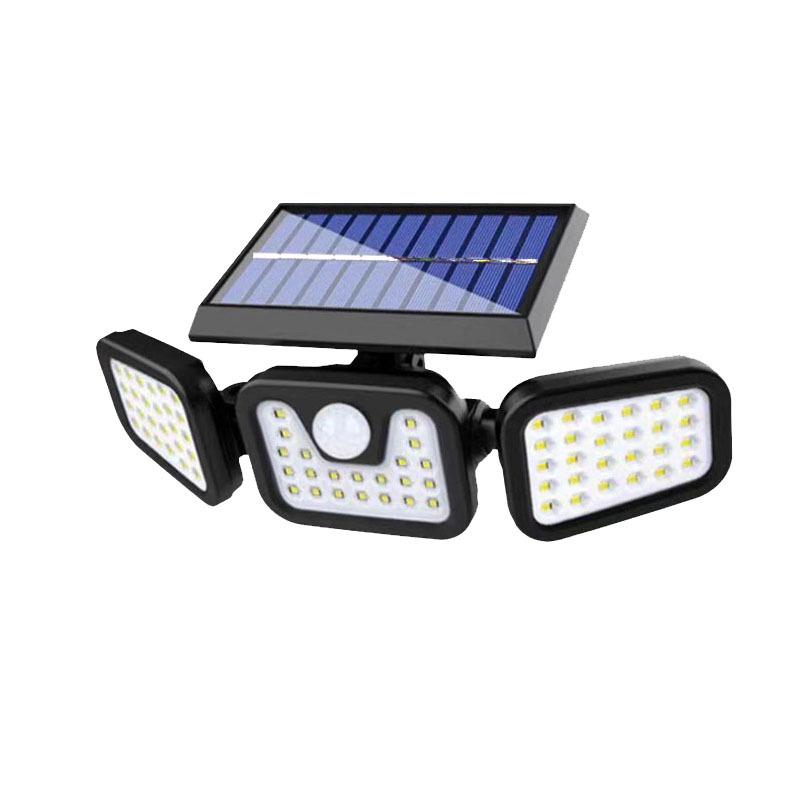 

Солнечный 138LED Трехголовый Раздельный Сенсор Водонепроницаемый Наружный Настенный Светильник для Двора