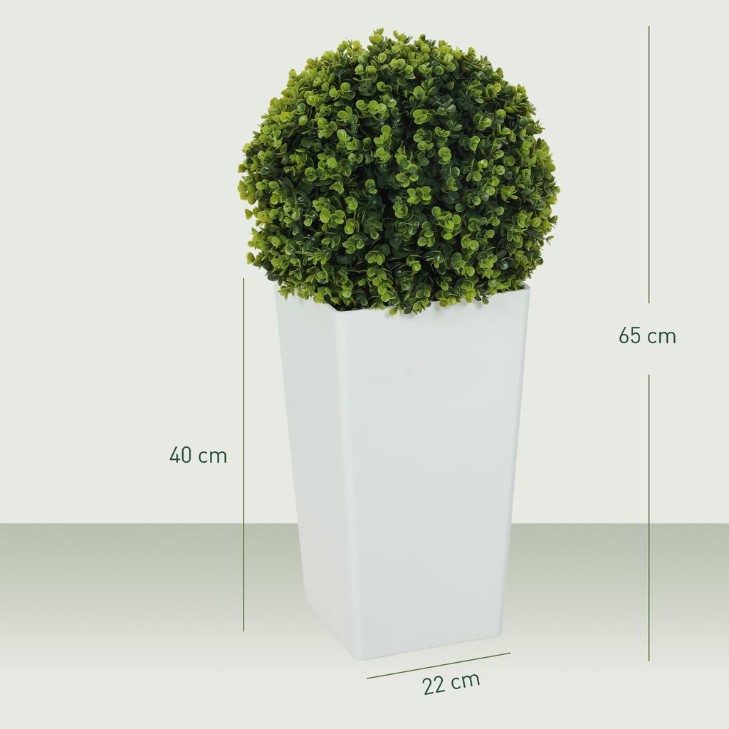 Set of 2 Artificial Eucalyptus Balls 65 Cm Artificial Plant with UV Protection, 330 Leaves, Potted, Green