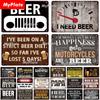 [MyPlate] Beer Metal Sign Plaque Metal Vintage Pub Tin Sign Wall Decor For Pub Club Man Cave Bar Decoration Tin Plates