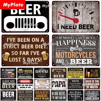 [MyPlate] Bier Metall Zeichen Plaque Metall Vintage Pub Zinn Zeichen Wand Dekor Für Pub Club Man Cave Bar dekoration Zinn Platten