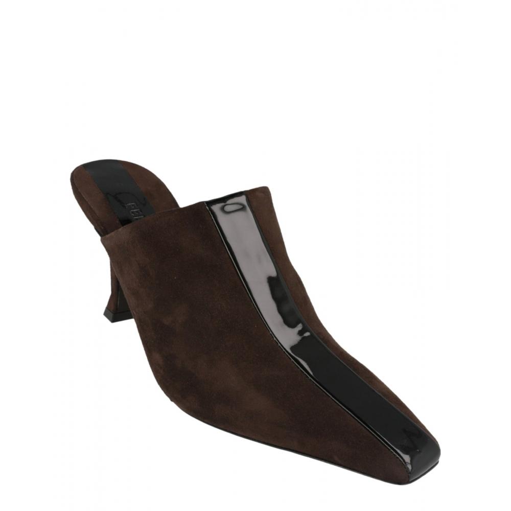Salvatore Ferragamo Sophye Suede Mules Dark Brown