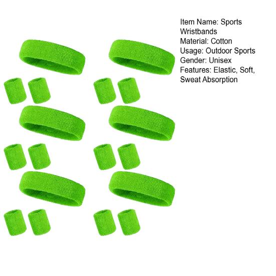 Wristband Headband Set Great Elasticity Absorption Soft Water Solid Color Anti-slip