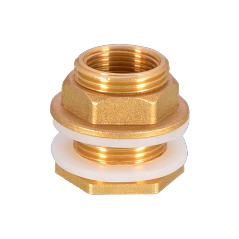 Leak-proof Copper Fitting 1/2" 3/4" 1'' Water for Tank Connector with Rubber Ring for Water Tower, Pool, Fish for Tank,