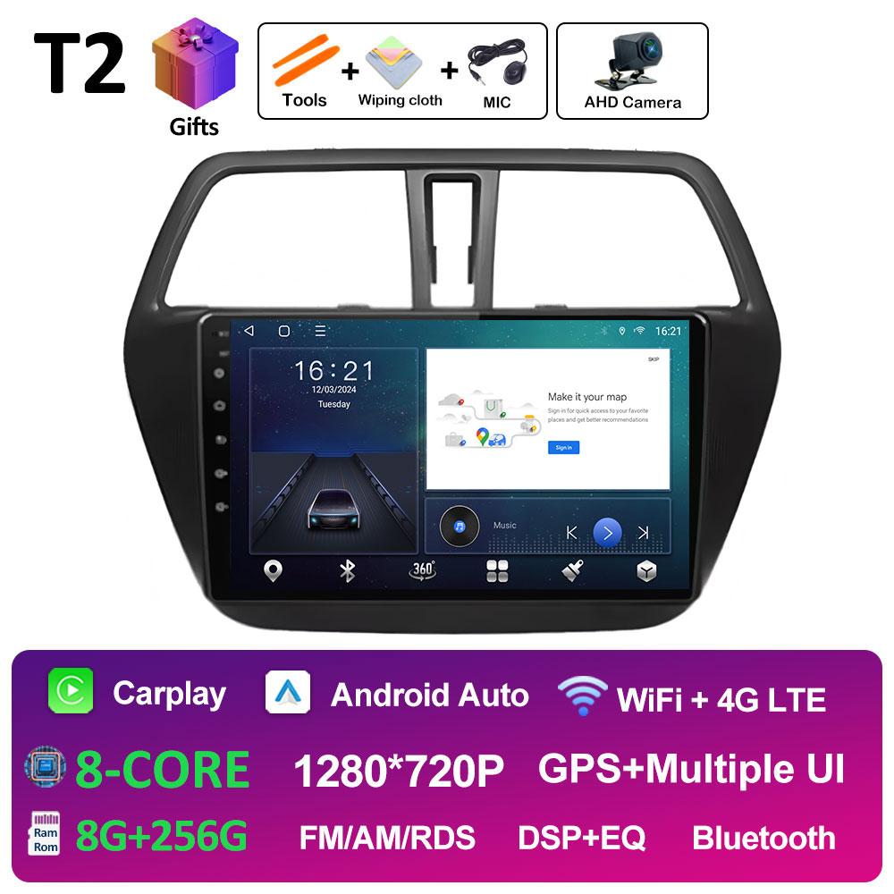 Smart System Android 14 For Suzuki SX4 S-Cross 2014 2015 2016 2017 Wireless Carplay Bluetooth QLED IPS Screen WIFI Auto Tools 4G