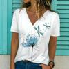 Women's T-shirt Summer Women's Short V-neck T-shirt Women's White Fashion Ladies T-shirt Tops