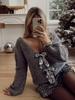 2024 Spring Fashion Bow Decor Loose Knit Cardigan