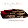Red Rose Lions 3D Printed Quilt cover set pillowcase Lovely Wild Animals Bedding Set for Kids Teens Adults Wildlife Duvet cover