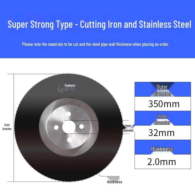 High-Speed Circular Saw Blade for Cutting Stainless Steel, Steel Pipe - Sizes 275, 300, 315, 350, 400mm