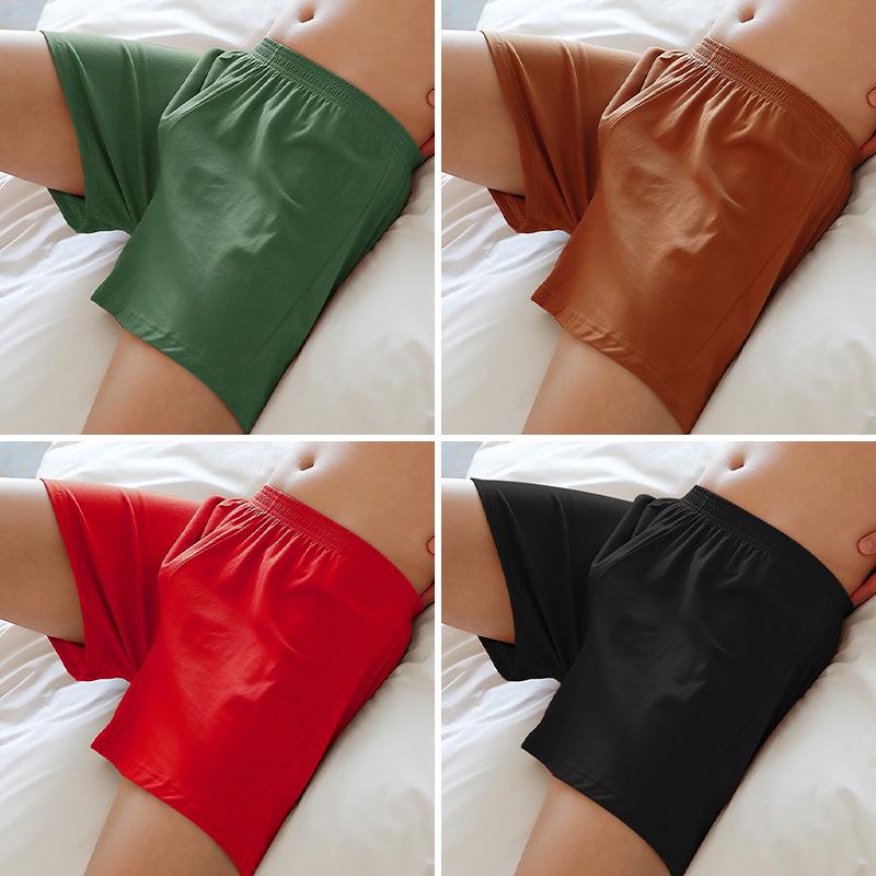 Men's Pure Cotton Loose Boxer Briefs - Summer Solid Color Trendy Four-Cornered Underwear