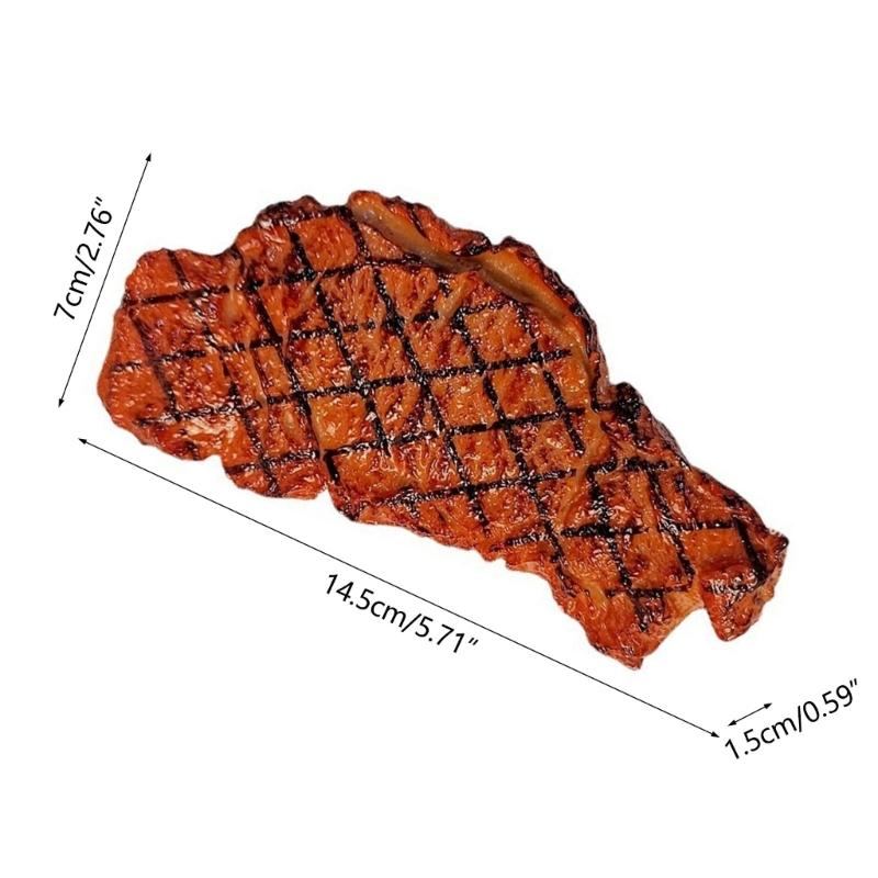 Artificial Pork Steak Simulation Meat Food Fake Meat Roasting Beef for Kitchen Markets Display Photography Props