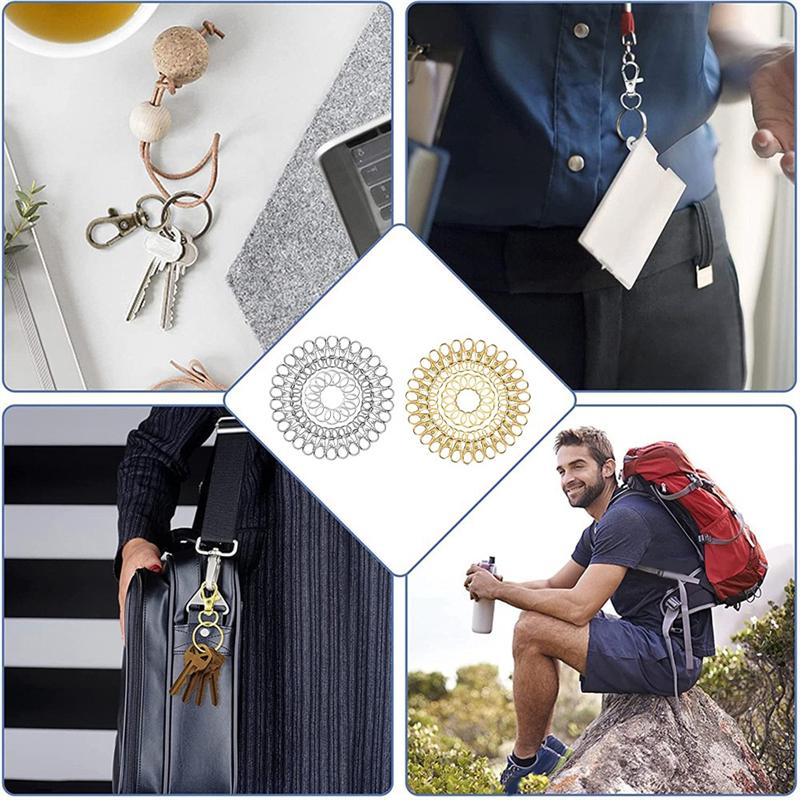 100Set Swivel Snap Hooks With Key Rings Metal Keychain Clip Snap Hooks For Keychain Clip, Lanyard, Key, Art Crafts, Silver+Gold