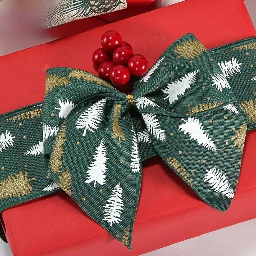 9Metres/roll Christmas Tree DIY Wreath Bows Ribbons Cartoon Gift Wrapping Ribbons  Craft Supplies