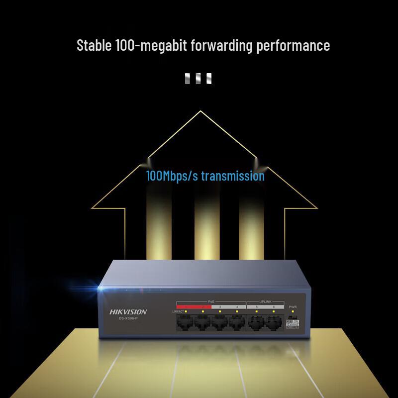 Hikvision 6-Port 100M PoE Switch CN Plug (adapter Included)