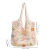 Harajuku Style Flower Hollow Knitted Shoulder Bag Large Capacity Crochet Bag Fresh Casual Beach Handbag For Women Gifts