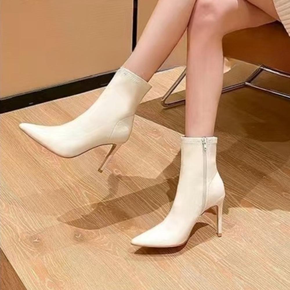 Women's Shoes 2025 Fashion Ankle Women's Boots Fashion Side Zipper Thin Heels Sexy Elegnt Pointed Toe Boots for Women