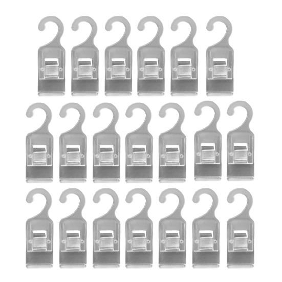 Laundry Hanger Clips Mini Poster Clips Artwork Photos Holder for Picture Card Hanging Display Clear Plastic Closet Organizer for Pants Towel Sock Boot