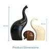 Elephant Family Matte Finish Ceramic Figures | Home Decor Living Room Decorative Items Showpieces House Warming Gifts for New Home |