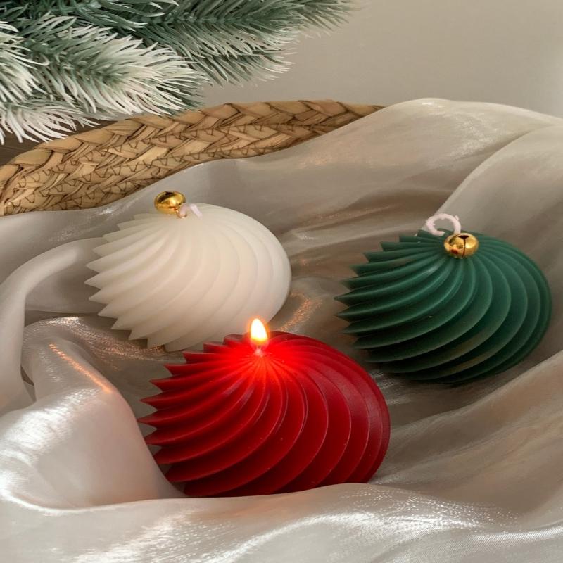 Diagonal Stripes Silicone Candle Mold Diy Scented Candles Rotate Ball Craft Molds Soap Resin Plaster Making Home Christmas Decor