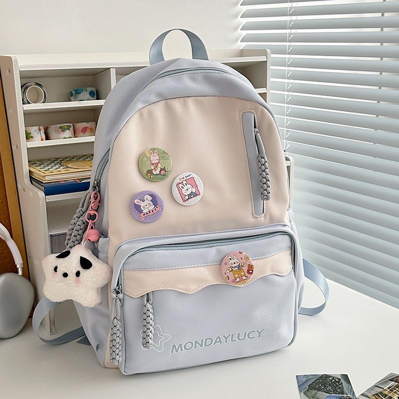 High-value schoolbag for girls, junior high school students, large-capacity backpack, dopamine soft girl travel backpack