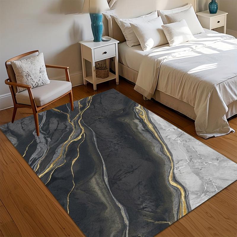

1Home Floor Mat Kitchen Carpet Bathroom Carpet Home Bedroom Entrance Door Mat Easy Clean Anti Slip Carpet Rugs Gold Ink Wash 40cm x 60cm
