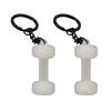 2Pcs Keychain Pendant Zinc Alloy Texture Dumbbell Charm Lightweight Portable Key Holder Backpack Bag Accessory