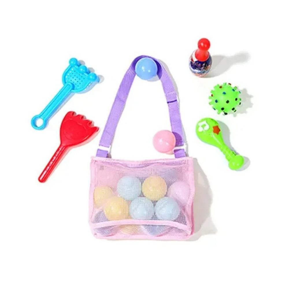 Outdoor Beach Mesh Bag Childen Sand Away Foldable Protable Baby Beach Toys Clothes Bags Kids Toys Storage Sundries Organizers