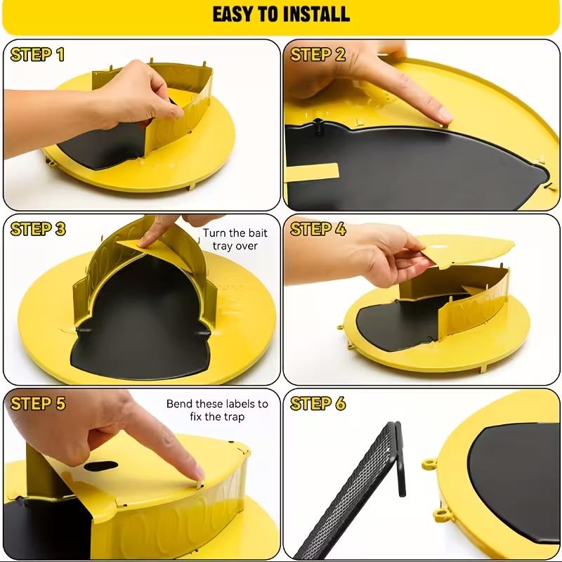 1set Reusable Automatic Mouse Trap-Heavy-Duty PET Bucket Trap,for Home,Farm,Camping,And Hunting-Compatible with 5-Gallon Buckets