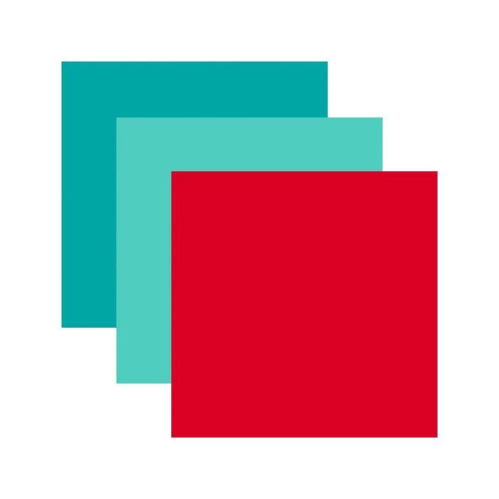 3 Permanent Vinyls 91 X 33 Cm - Mint, Red, Aqua