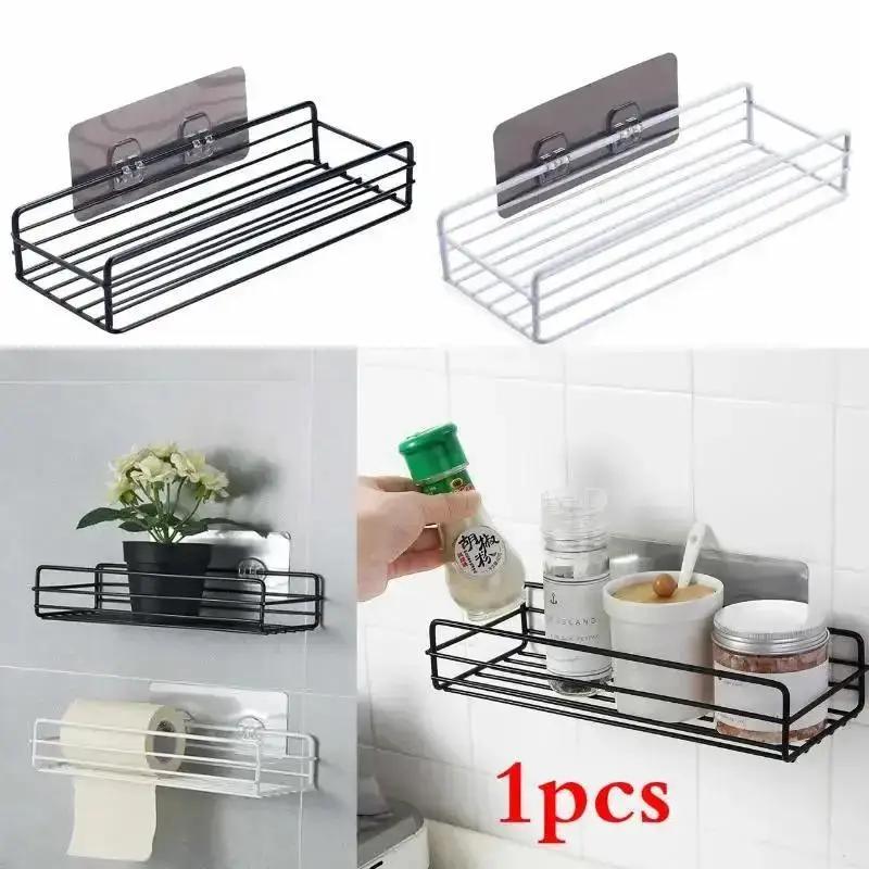 Wrought Iron Bathroom Shelf Toilet Free Punching Washing Hanging Basket Wall Storage Rack