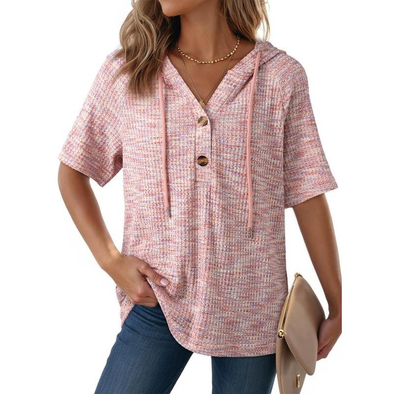 JPNTKY Women's Fashion Casual Short Sleeve Blouses & Shirts
